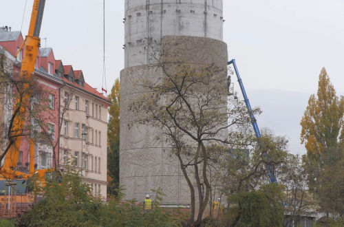 Image: Production & Installation of Art Relief on Blanka Tunnel Ventilation Shaft in Cooperation with Studio Federico Díaz